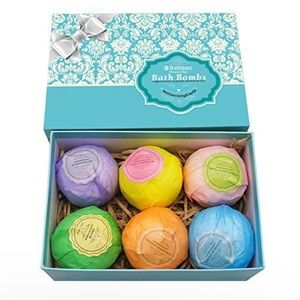 Bath Bombs Ultra Lux Gift Set - 6 XXL Fizzies with Natural Dead Sea Salt